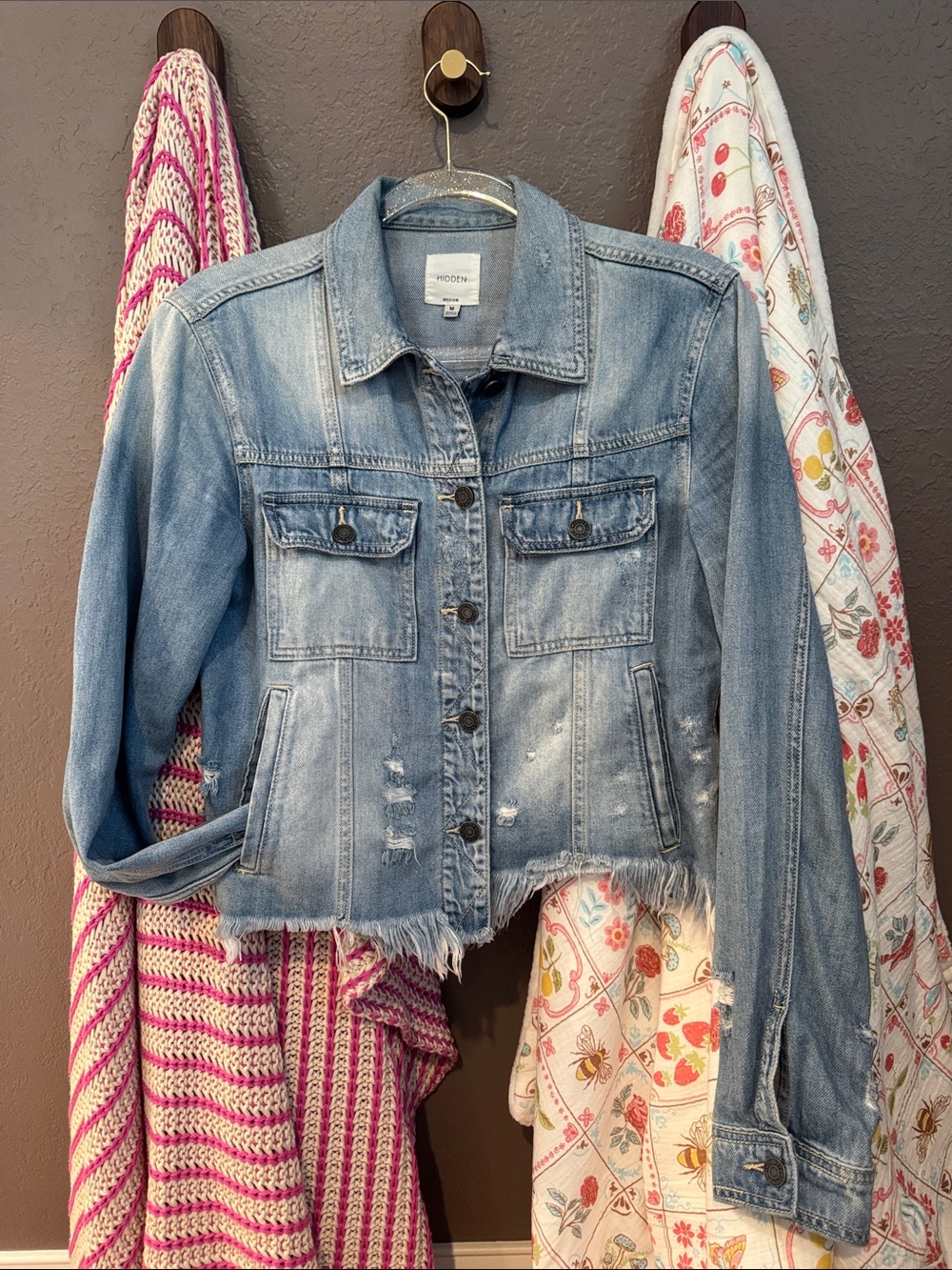 Frayed Hem Light Blue Denim Jacket by Madewell
